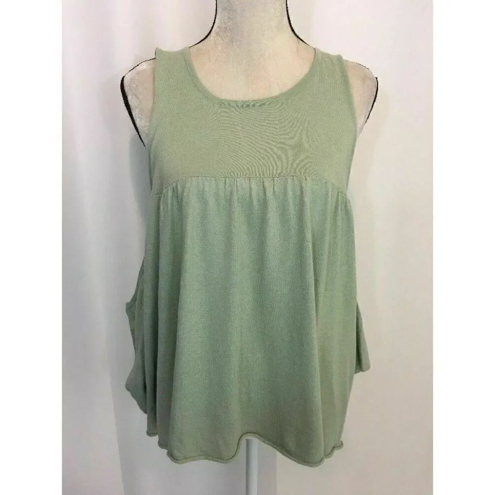 Zara Womens Solid Green Scoop Neck Think Knit Open Shoulder Top Medium